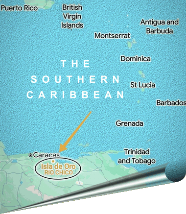 Map of the Southern Caribbean ocean